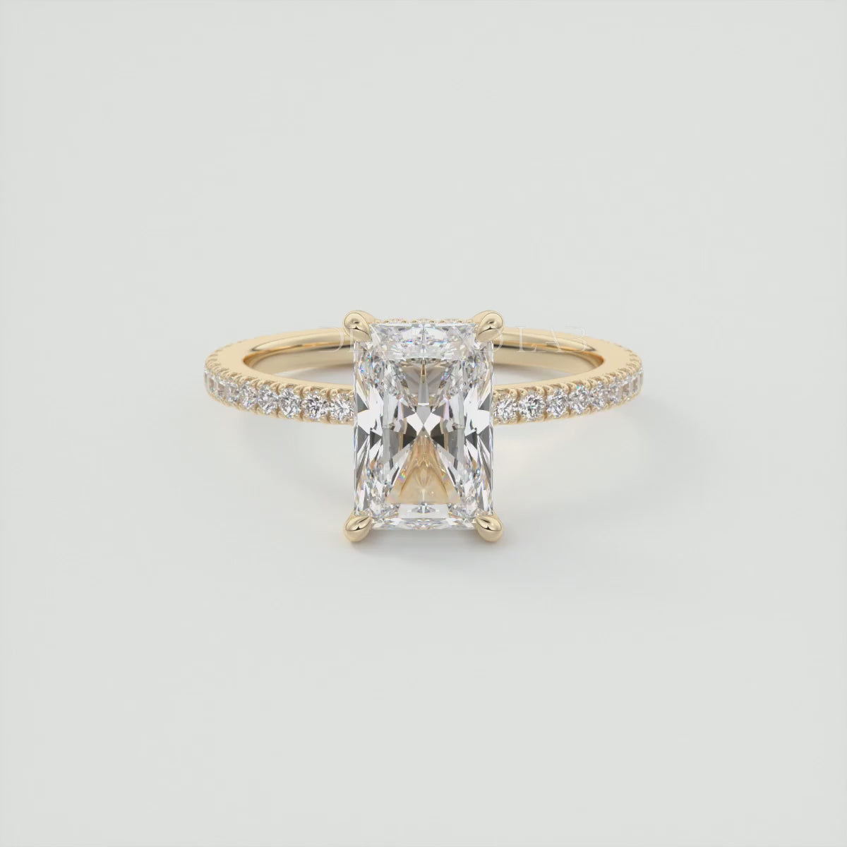 Amelie Radiant Hidden Halo Pavé Engagement Ring