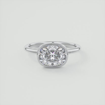 Véda East-West Elongated Cushion Bezel Engagement Ring