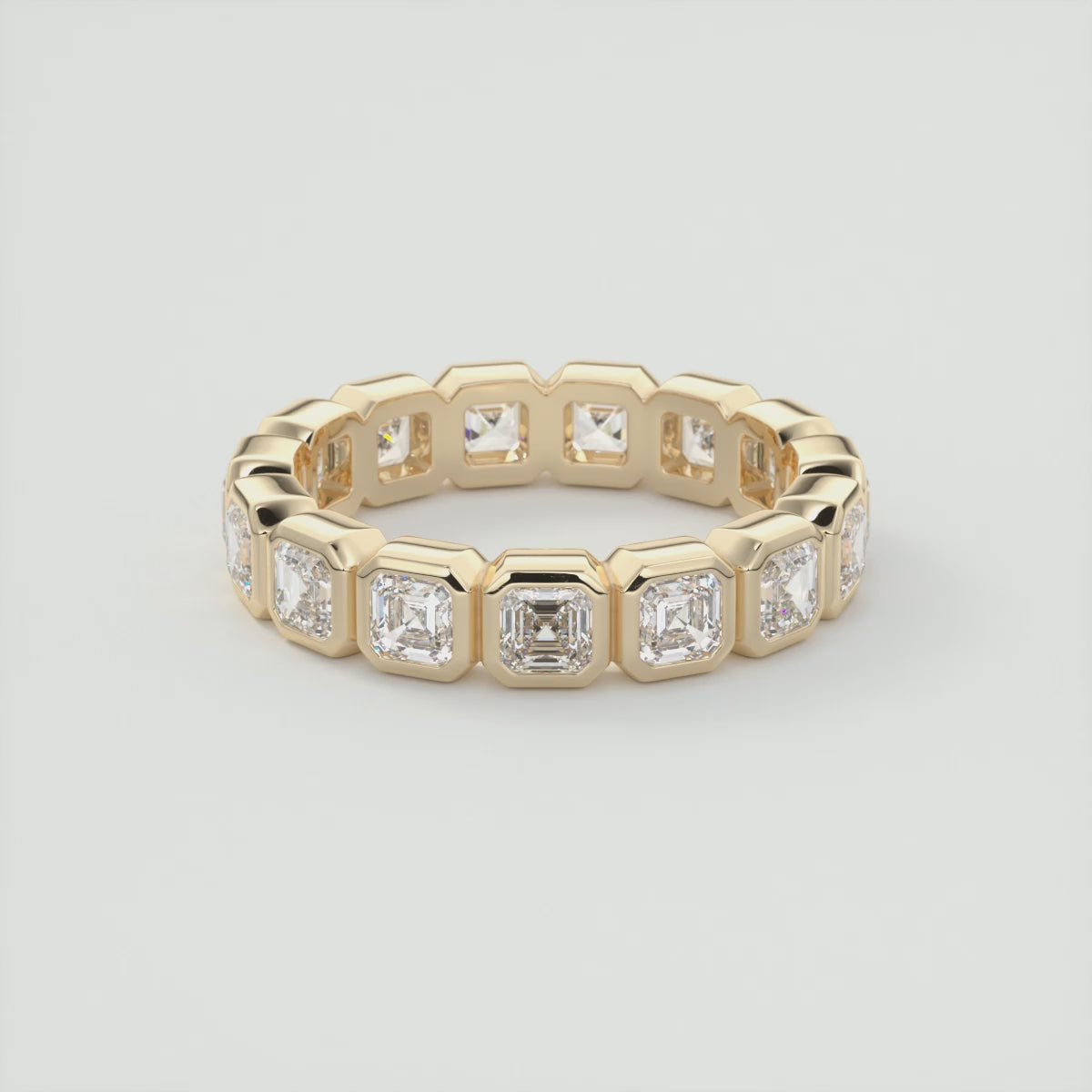 Valora Asscher Bezel Eternity Band – Lab-Grown Diamond or Moissanite