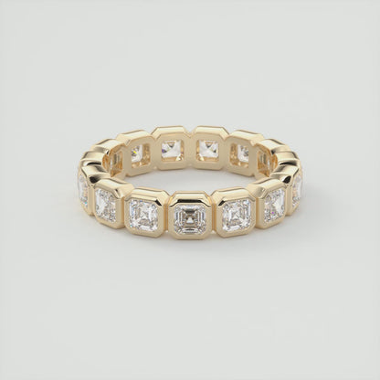 Valora Asscher Bezel Eternity Band – Lab-Grown Diamond or Moissanite