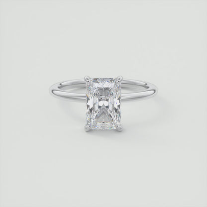 Luna Radiant Solitaire Ring – Lab Diamond or Moissanite