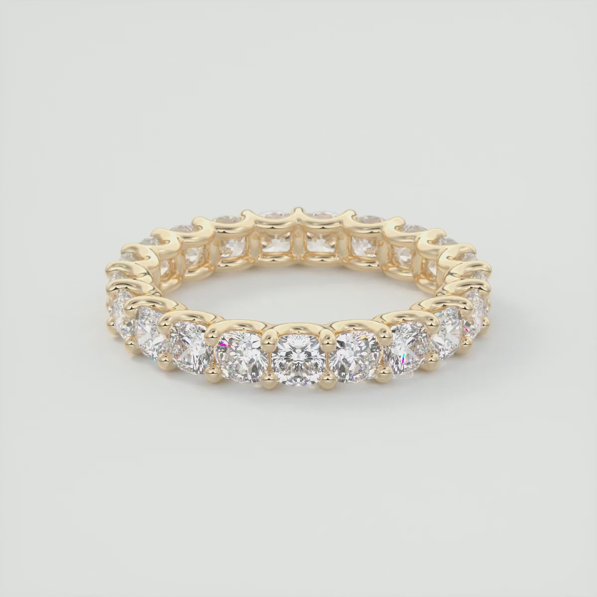 Aurelia Cushion Eternity Band 3mm – Lab-Grown or Natural Diamonds