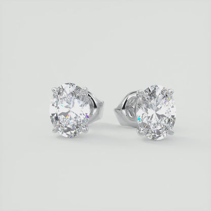 Radiant Oval Elegance Cathedral Stud Earrings