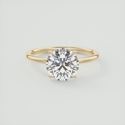 Aura Glide Round Solitaire Ring – Lab Diamond or Moissanite