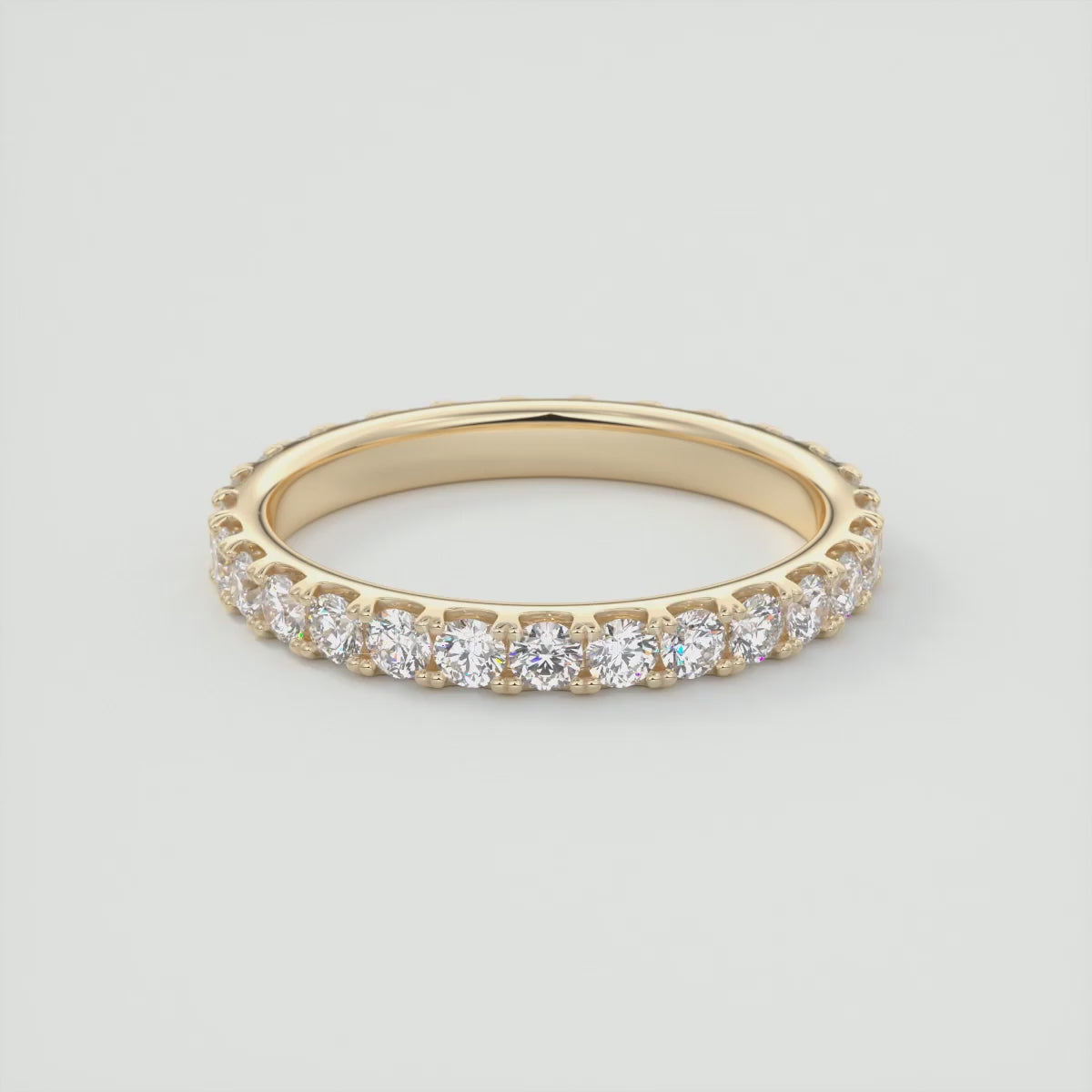 Load video: 2mm French Set Eternity Band –  Lab-Grown or Natural Diamonds