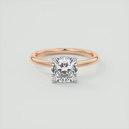 Luna Two-Tone Solitaire Ring – Lab Diamond or Moissanite