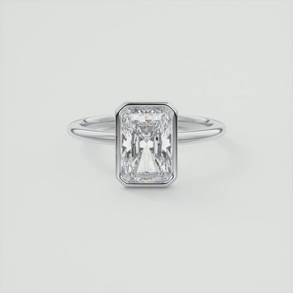 Véda Radiant Bezel Engagement Ring – Lab Diamond or Moissanite