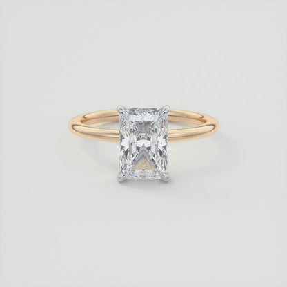 Luna Two-Tone Solitaire Ring – Lab Diamond or Moissanite