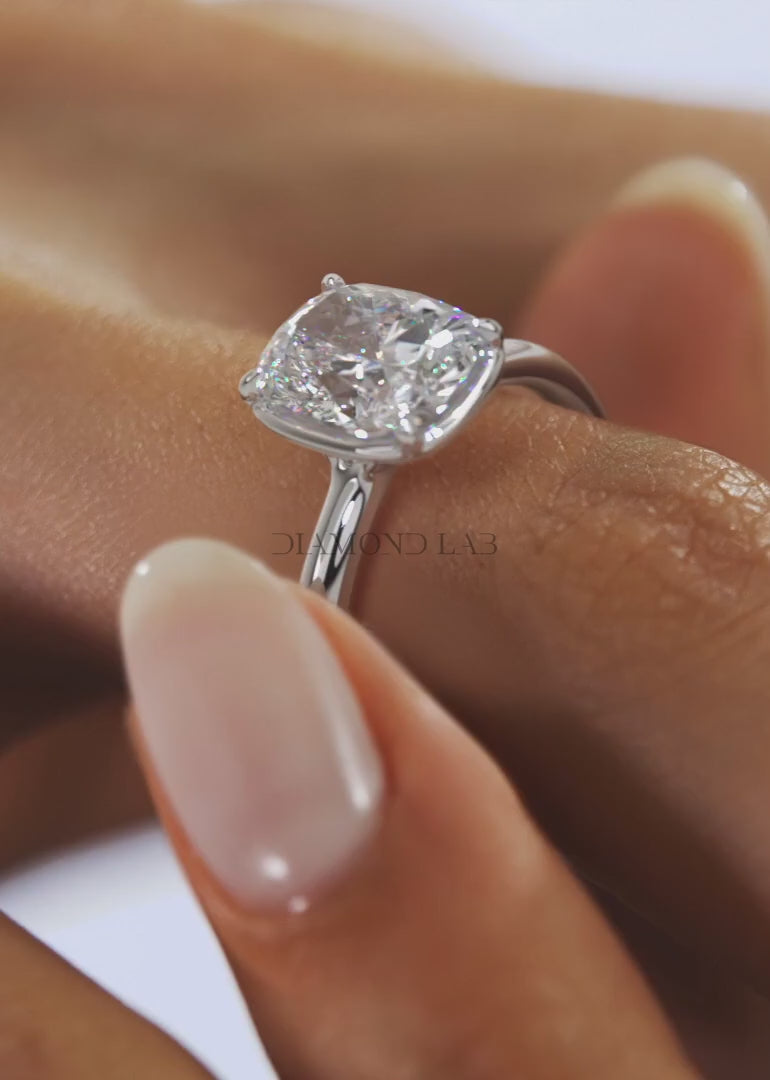 Taylor Cushion Bezel Engagement Ring – Lab-Grown Diamond or Moissanite