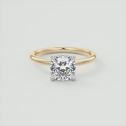 Luna Two-Tone Solitaire Ring – Lab Diamond or Moissanite