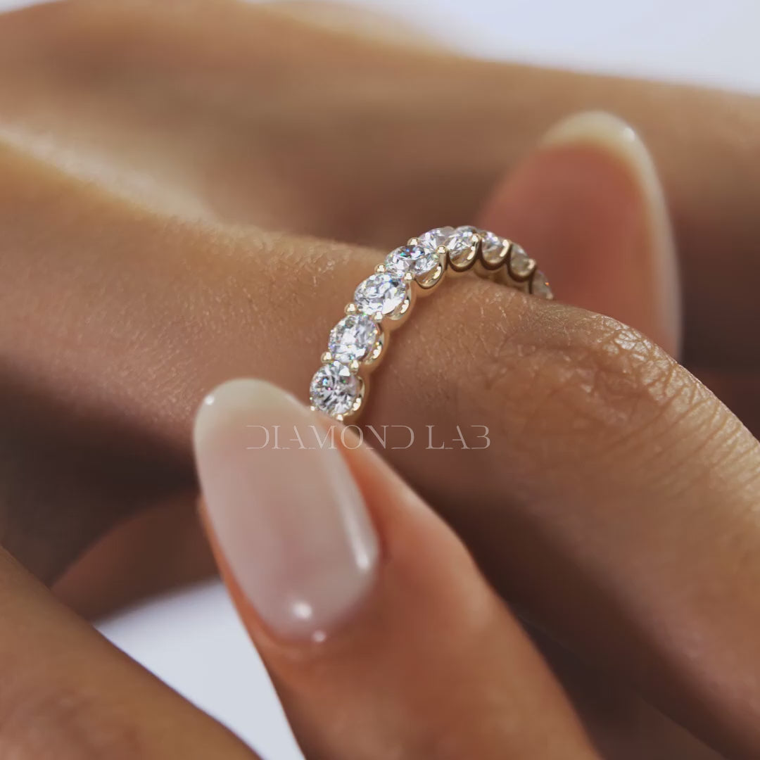 Celestia Half Round Eternity Band 3mm – Lab-Grown Diamond or Moissanite