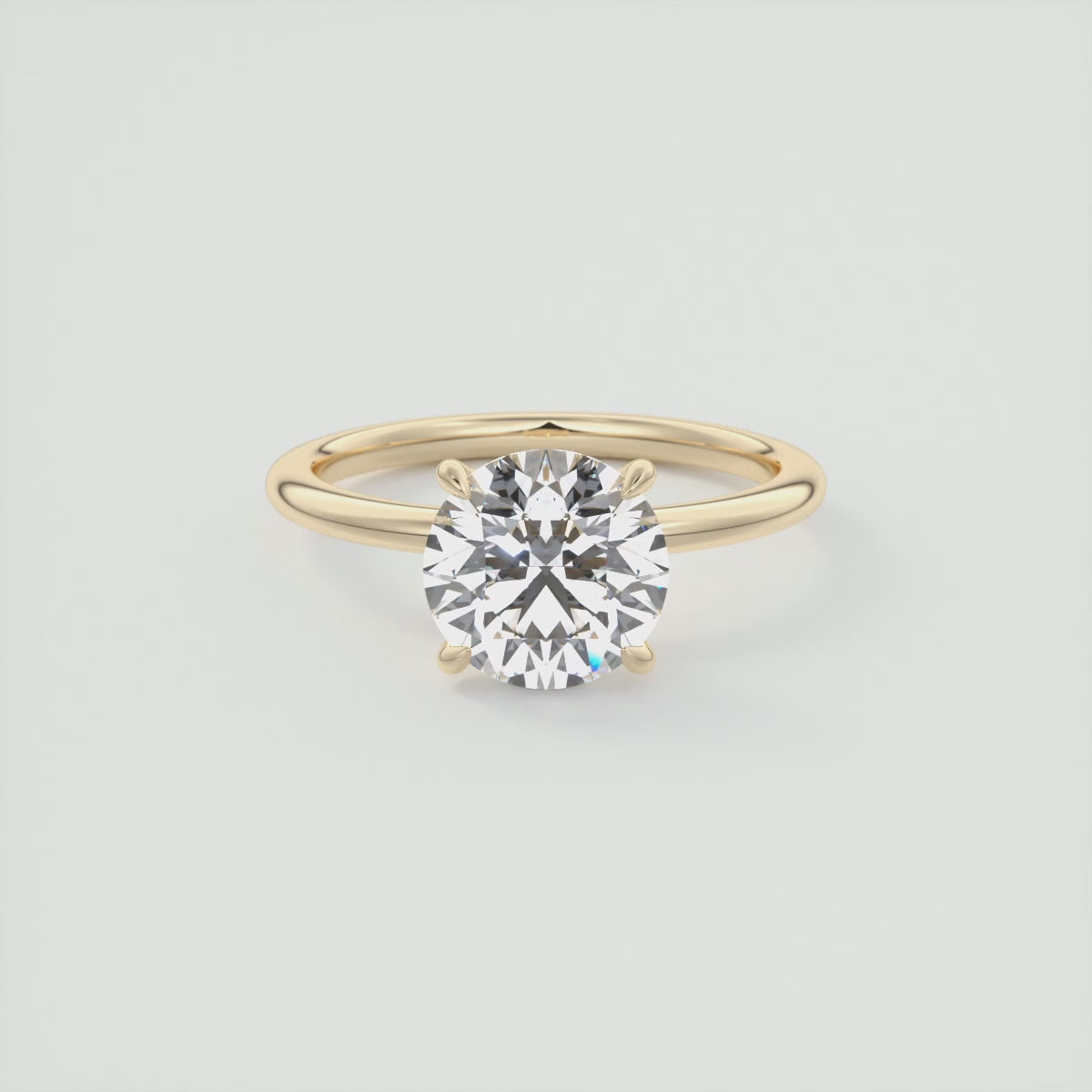 Luna Crest Solitaire Ring – Lab Diamond or Moissanite