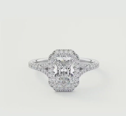 Aeris Radiant Halo Pavé Bridge Engagement Ring