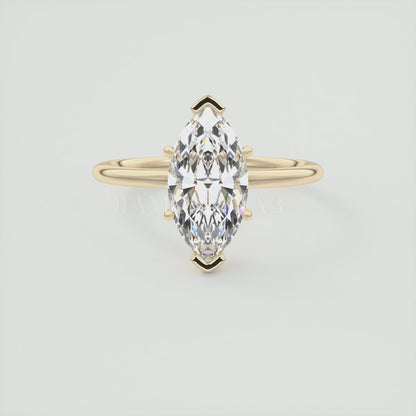 Elysian Marquise Solitaire Ring – Timeless Elegance with Lab Diamond or Moissanite