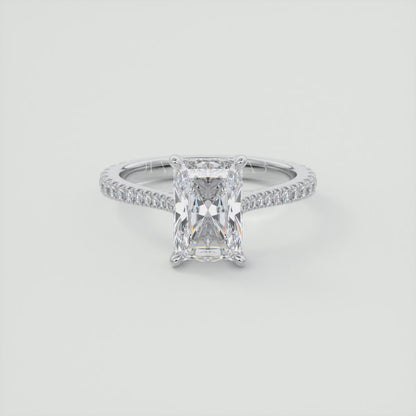 Juliette Radiant Hidden Halo Pavé Cathedral Engagement Ring