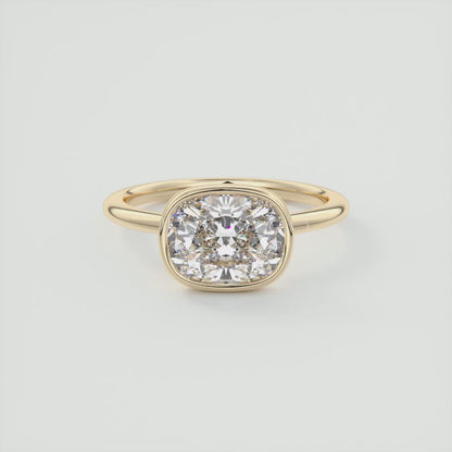 Véda East-West Elongated Cushion Bezel Engagement Ring