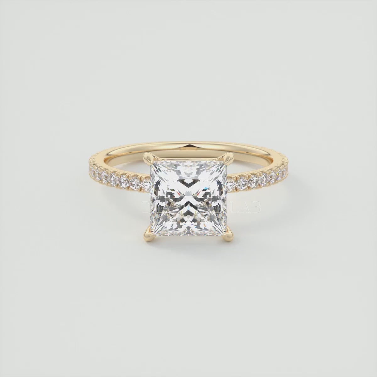 Isolde Princess Cut Pavé Engagement Ring