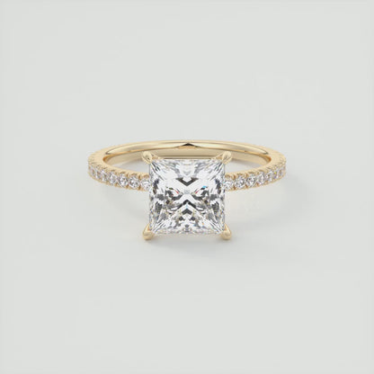 Isolde Princess Cut Pavé Engagement Ring