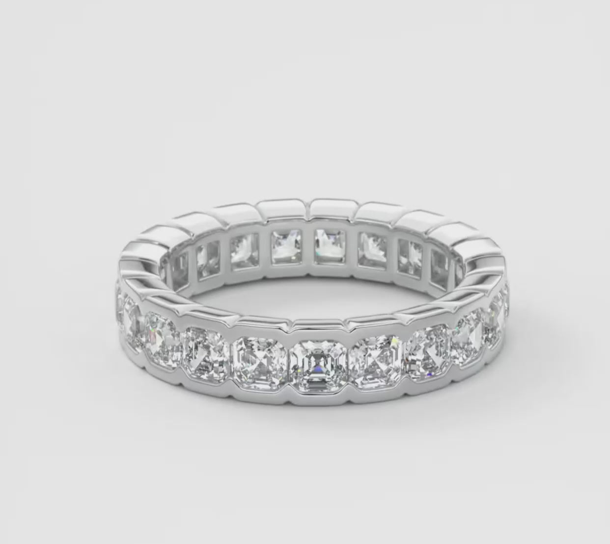 Solara Asscher Half-Bezel Eternity Band