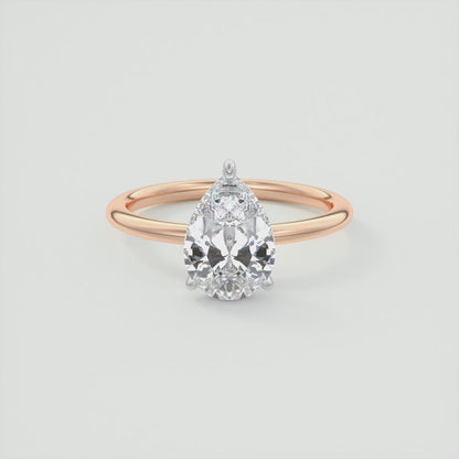 Luna Two-Tone Solitaire Ring – Lab Diamond or Moissanite