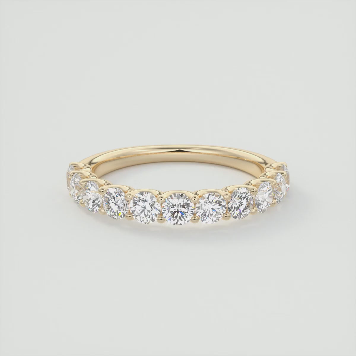 Celestia Half Round Eternity Band 3mm – Lab-Grown Diamond or Moissanite