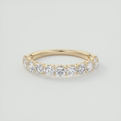 Celestia Half Round Eternity Band 3mm – Lab-Grown Diamond or Moissanite