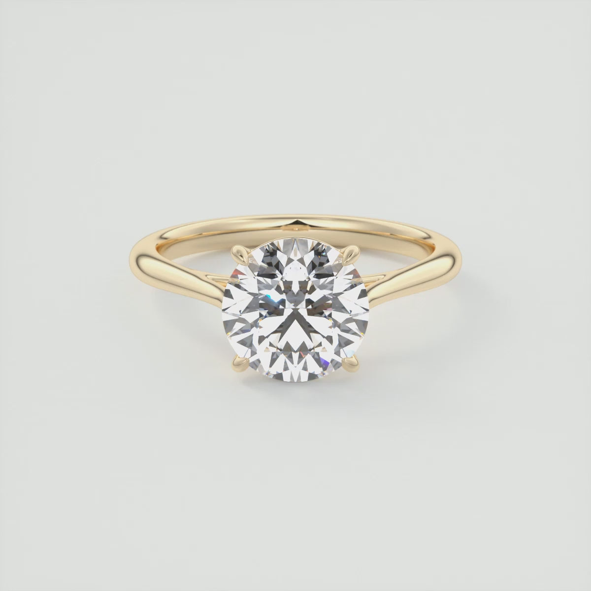 Lumia Round Cathedral Ring – Lab Diamond or Moissanite
