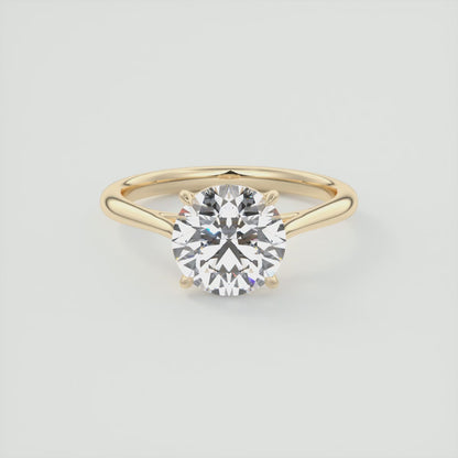 Lumia Round Cathedral Ring – Lab Diamond or Moissanite
