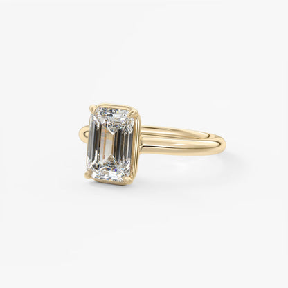 Custom made taylor bezel emerald cut engagement ring | lab diamond or moissanite –