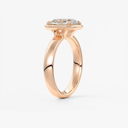 Custom made taylor grande cushion lab diamond bezel engagement ring | australia