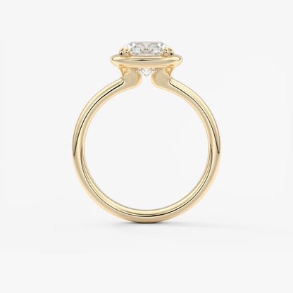 Custom made taylor grande cushion lab diamond bezel engagement ring | australia