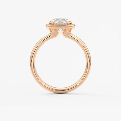 Custom made taylor grande cushion lab diamond bezel engagement ring | australia