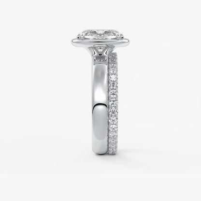 Custom made taylor grande cushion lab diamond bezel engagement ring | australia