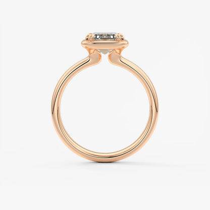 Custom made taylor grande emerald lab diamond bezel engagement ring | australia