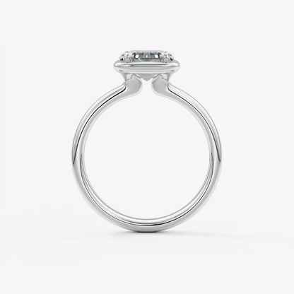 Custom made taylor grande emerald lab diamond bezel engagement ring | australia