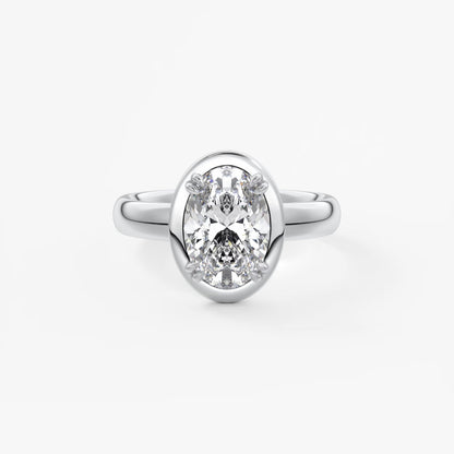 Custom made taylor grande oval lab diamond bazel engagement ring | australia