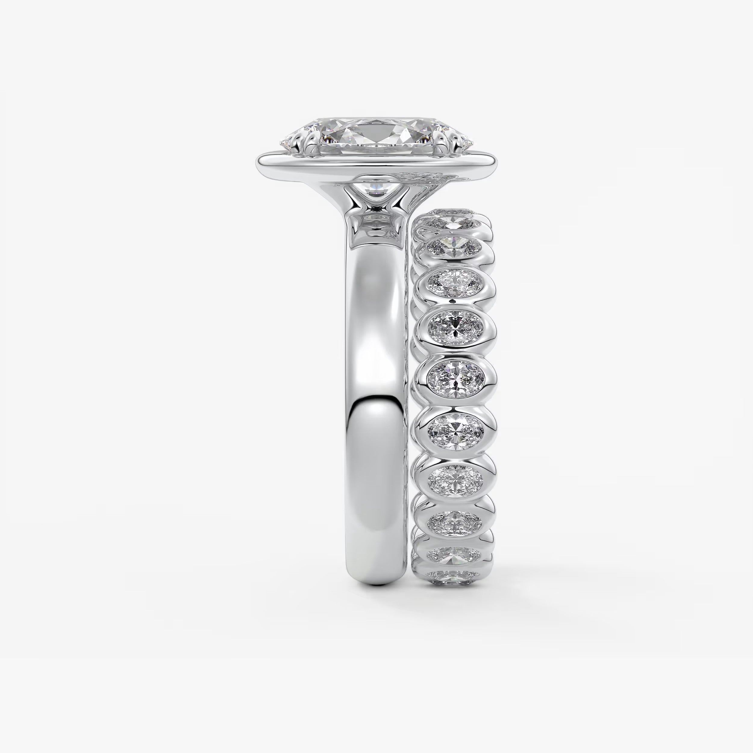 Custom made taylor grande oval lab diamond bazel engagement ring | australia