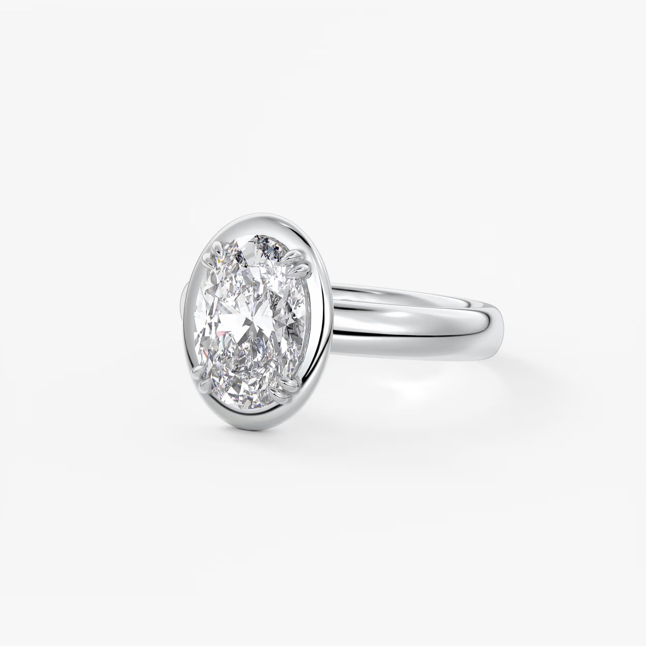 Custom made taylor grande oval lab diamond bazel engagement ring | australia