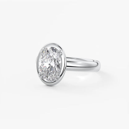 Custom made taylor grande oval lab diamond bazel engagement ring | australia