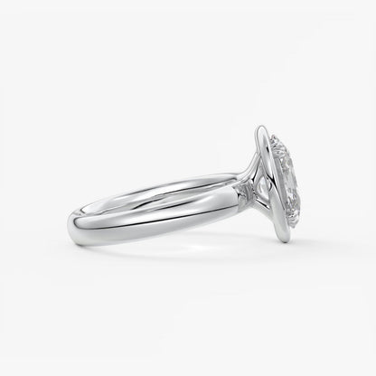 Custom made taylor grande oval lab diamond bazel engagement ring | australia