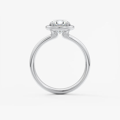 Custom made taylor grande oval lab diamond bazel engagement ring | australia