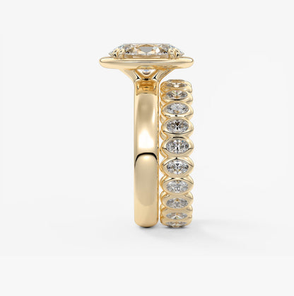Custom made taylor grande oval lab diamond bazel engagement ring | australia