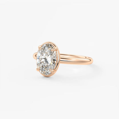 Custom made taylor oval bezel engagement ring – lab diamond or moissanite