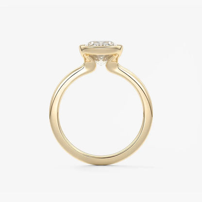 Custom made veda elongated cushion engagement ring lab diamond or moissanite|