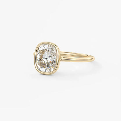 Custom made veda elongated cushion engagement ring lab diamond or moissanite|