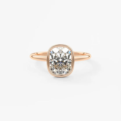 Custom made veda elongated cushion engagement ring lab diamond or moissanite|