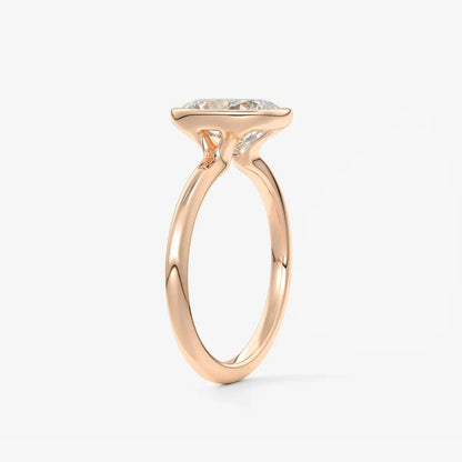Custom made veda elongated cushion engagement ring lab diamond or moissanite|