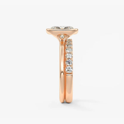 Custom made veda elongated cushion engagement ring lab diamond or moissanite|
