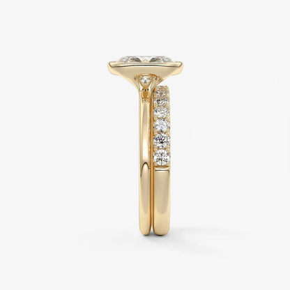 Custom made veda elongated cushion engagement ring lab diamond or moissanite|