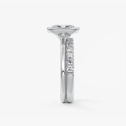 Custom made veda elongated cushion engagement ring lab diamond or moissanite|